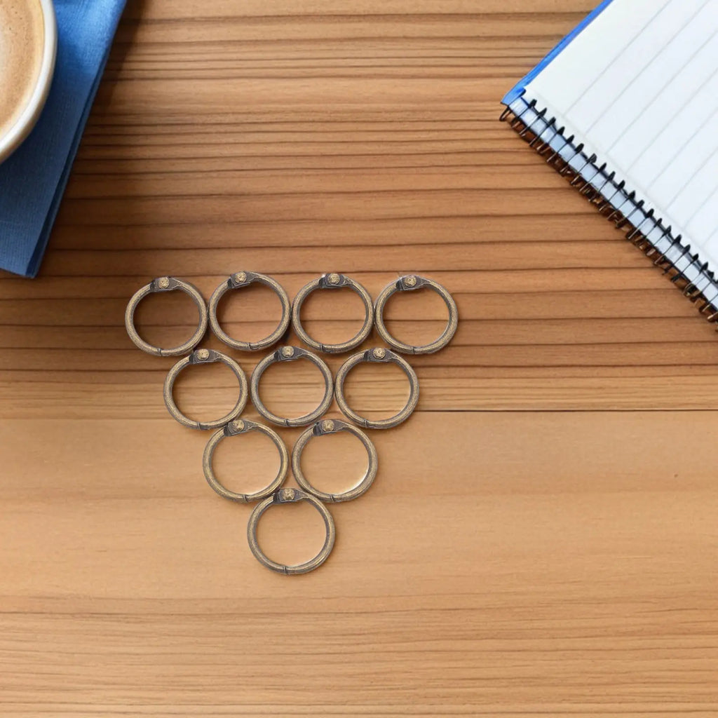50pcs Gold Metal Loose Leaf Binder Rings – Notebooks & Cards Binder Rings PLUSH