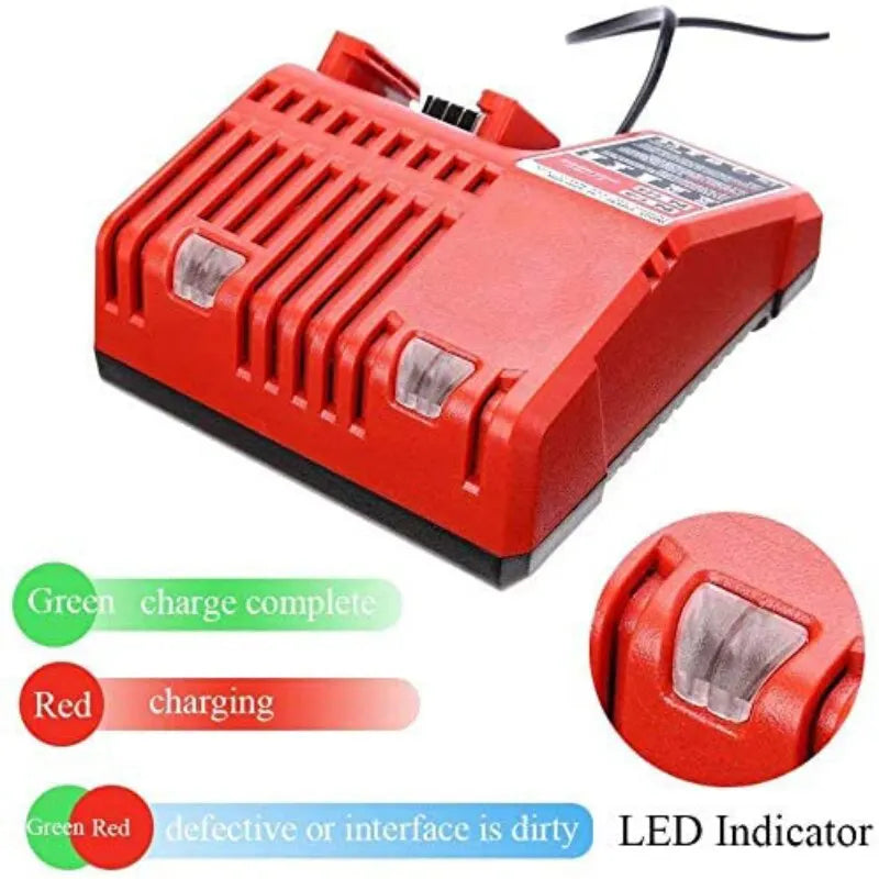 18V Lithium Battery Charger Replacement for Milwaukee M18 Power Tool Charger PLUSH
