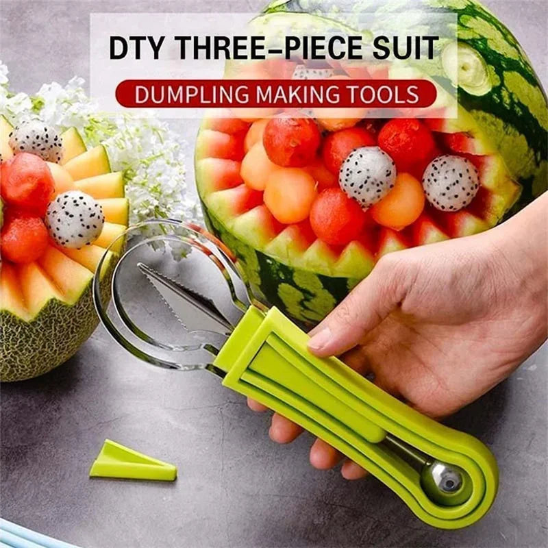 PEISI 4-in-1 Melon Baller & Fruit Scoop Set – Stainless Steel Fruit Scoop Set PLUSH