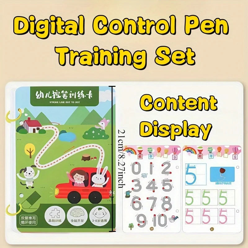 Kids Reusable Wipe-Clean Pen Control Practice Book Ages 3+ Kids Activity Book PLUSH
