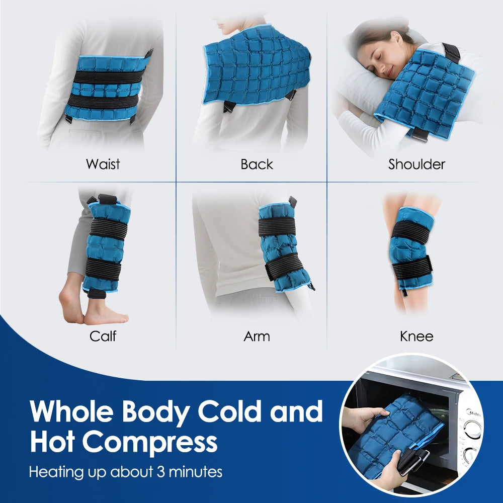 Large Reusable Hot & Cold Compress Wrap 13x22" Ice Pack Hot Cold Compress Wrap PLUSH