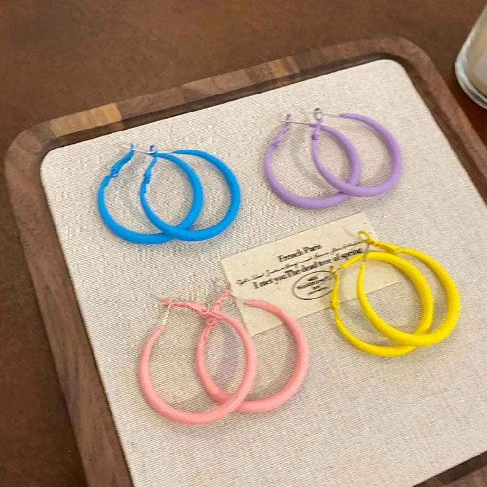 Y2K Geometric Hoop Earrings – Sweet Round Circle Women's Jewelry Hoop Earrings PLUSH