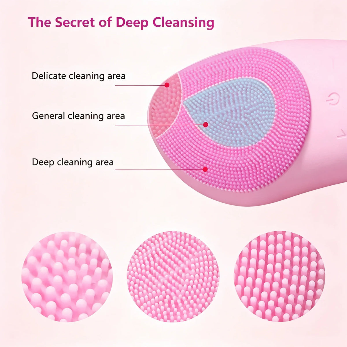 Sonic Electric Face Cleansing Brush & Skin Massager Facial Cleansing Brush PLUSH