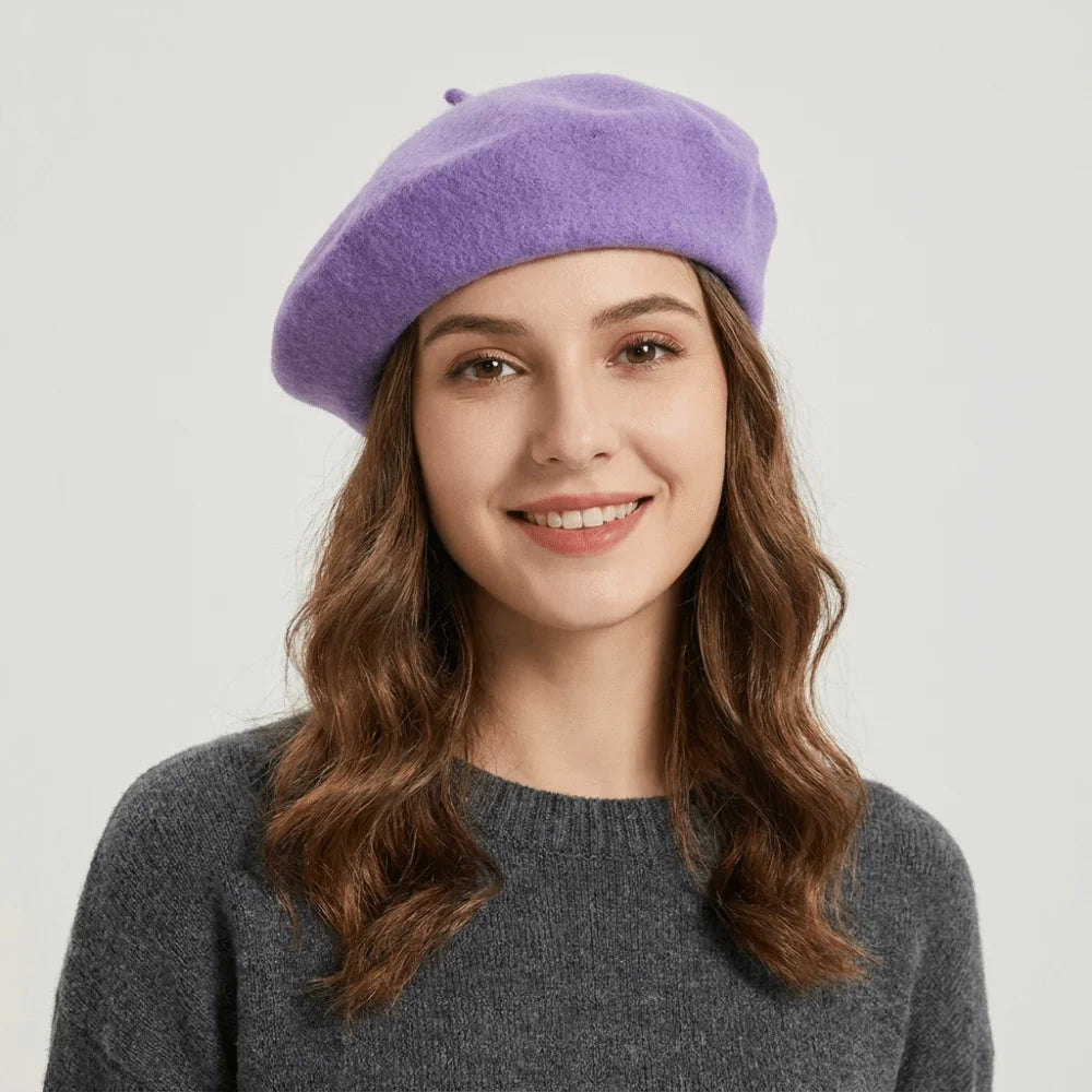 Knitted Beret Hat – Korean Y2K Solid Color Painter Cap Knitted Beret Hat PLUSH