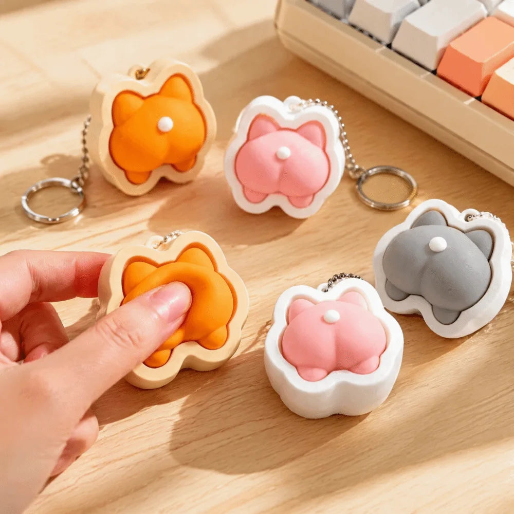 Cute Animal Fidget Clicker Keychain – Slow Rebound Squeeze Toy Fidget Keychain PLUSH
