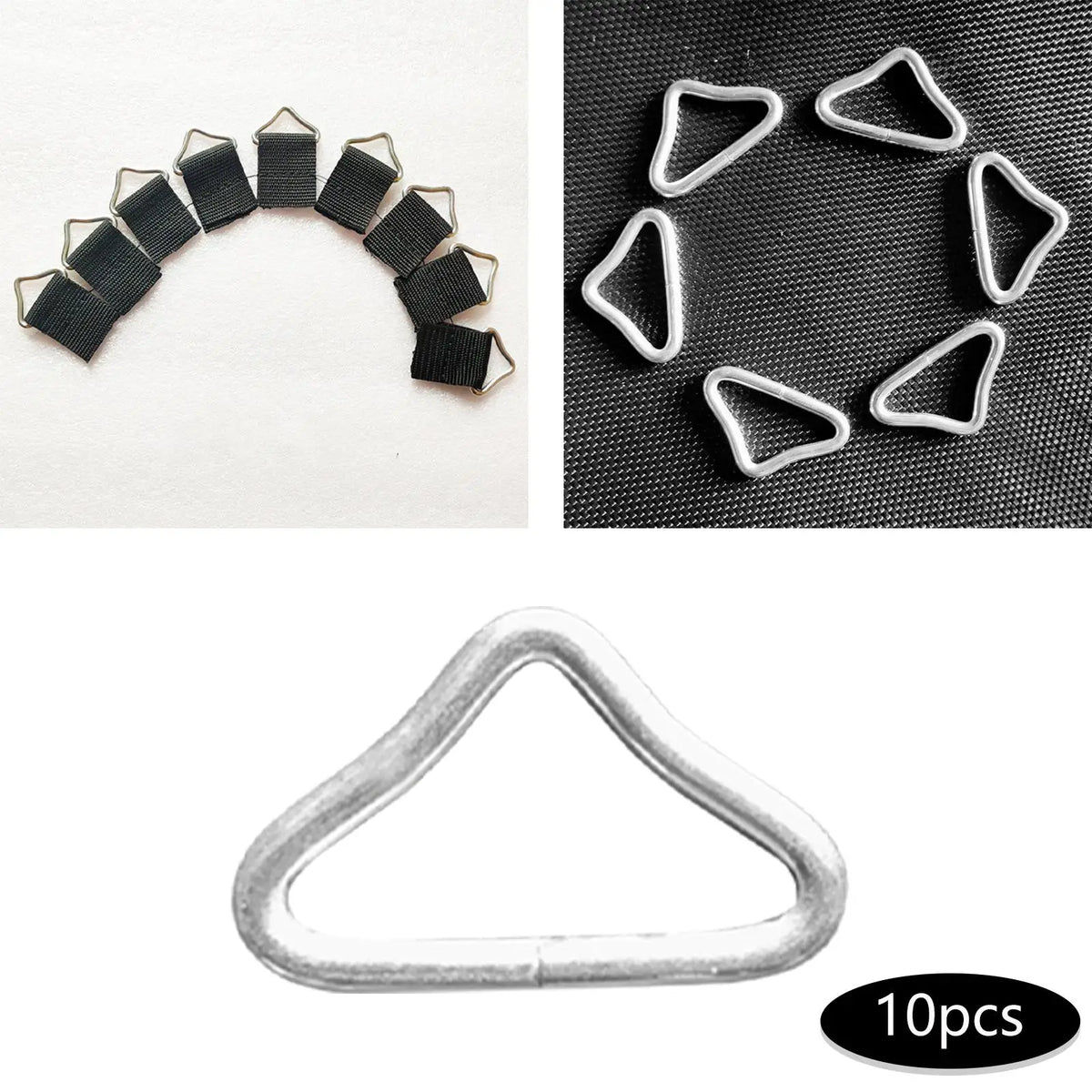V-Shape Triangle Ring Buckles for Trampoline – 10pcs Steel Trampoline Replacement Parts PLUSH