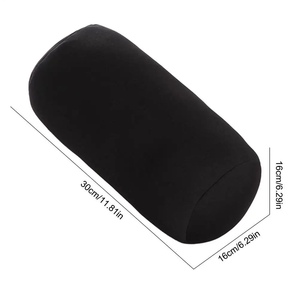 Microbead Cylindrical Roll Pillow – Travel & Office Cushion Microbead Roll Pillow PLUSH Black
