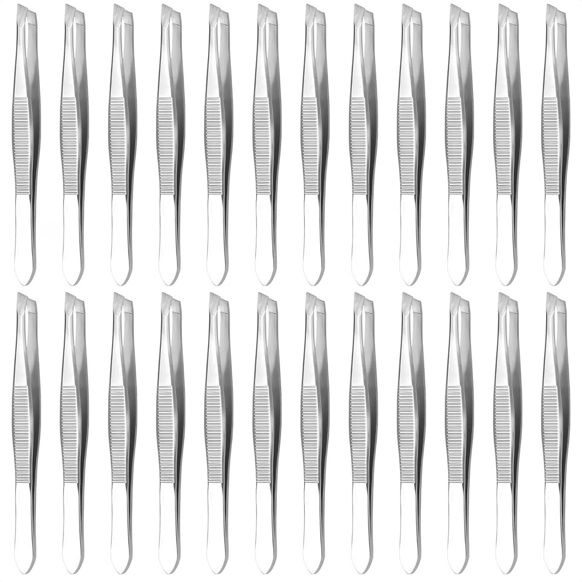 Ouriner Stainless Steel Slant Tweezers Bulk Pack – Brow & Makeup Eyebrow Tweezers PLUSH