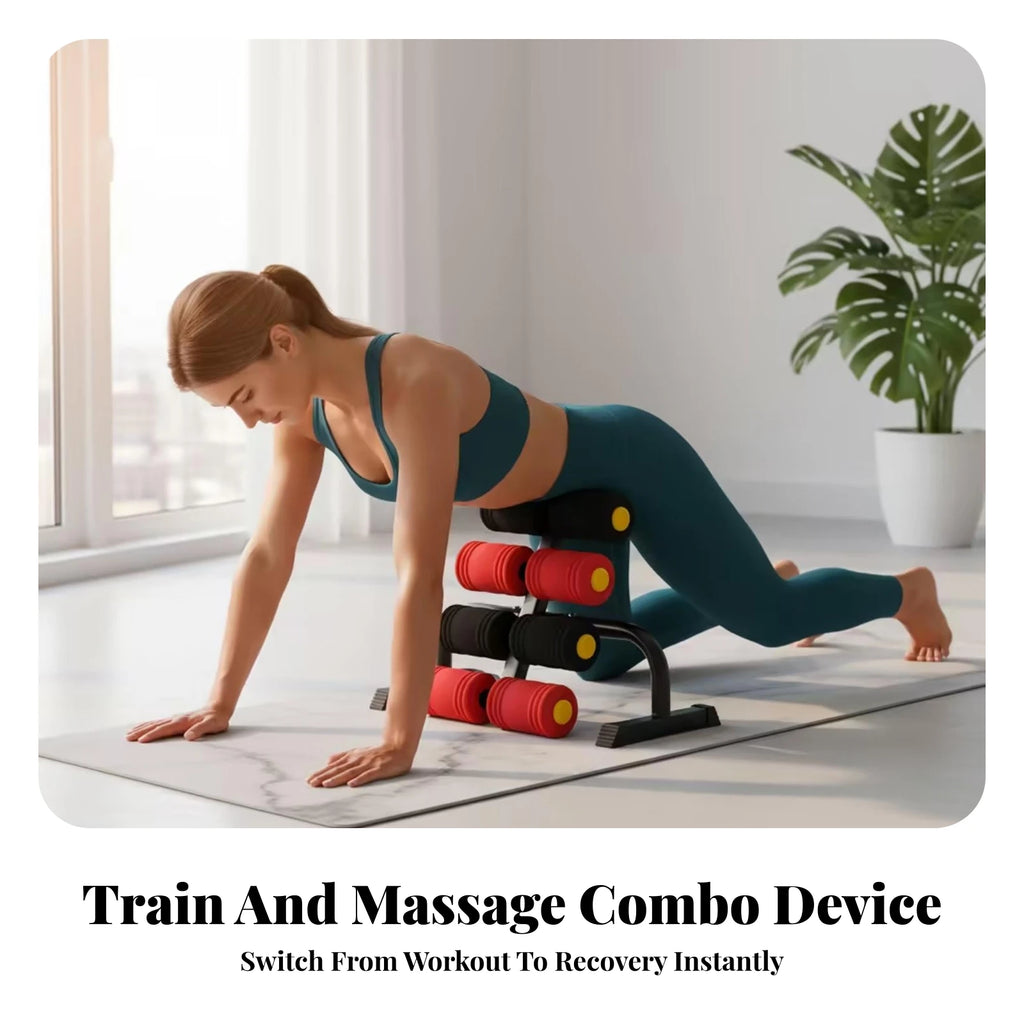 Pilates Chair with Rollers – Cushioned Back Stretching Bench Pilates Roller Chair PLUSH