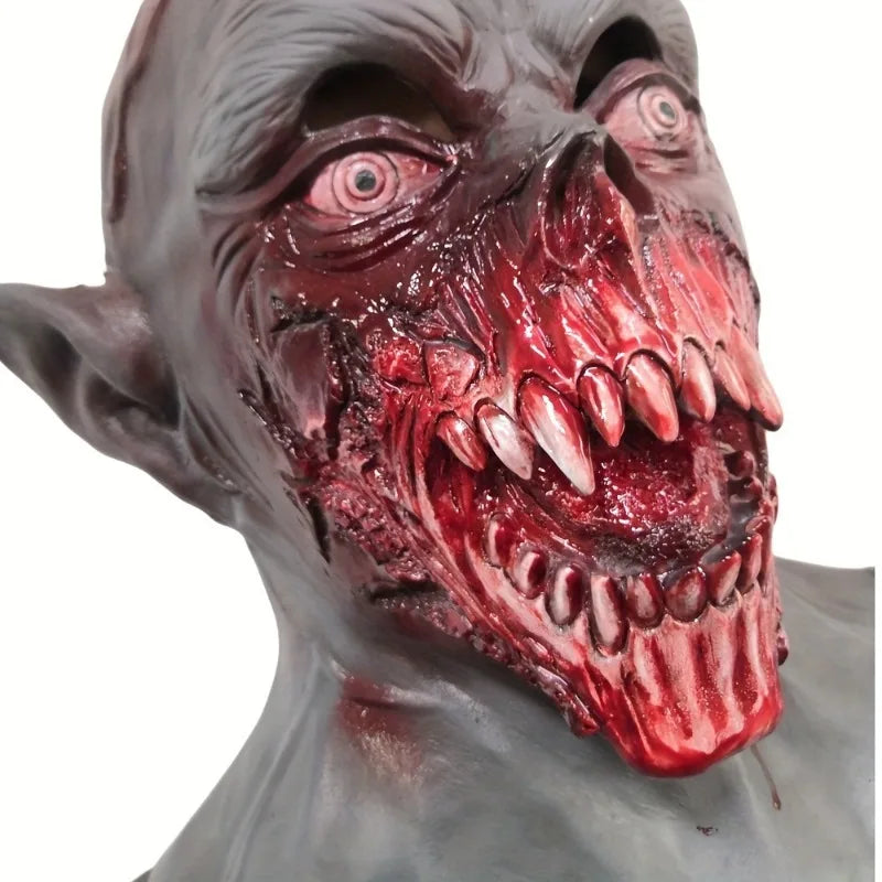 Vampire Zombie Full Head Latex Halloween Mask – Realistic Horror Halloween Costume Mask PLUSH
