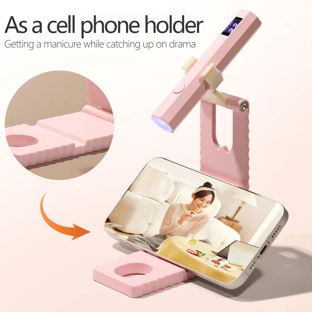 Handheld UV LED Nail Lamp – Portable Rechargeable Gel Nail Dryer UV Nail Lamp PLUSH