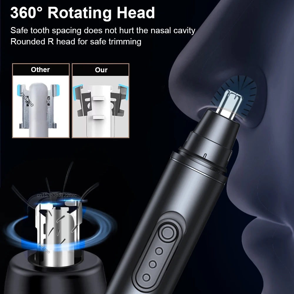 Raugee Electric Nose & Ear Hair Trimmer – Portable Clipper Nose Hair Trimmer PLUSH