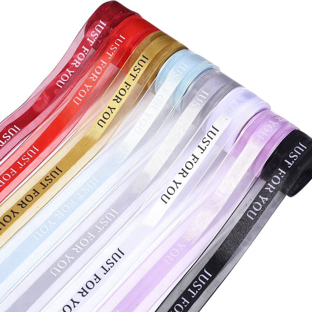"Just For You" Organza Ribbon 10 Yards – Gift & Wedding Décor Decorative Organza Ribbon PLUSH