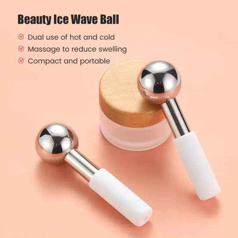 Stainless Steel Ice Globes Facial Cooling Massage Beauty Tool Facial Massage Tool PLUSH