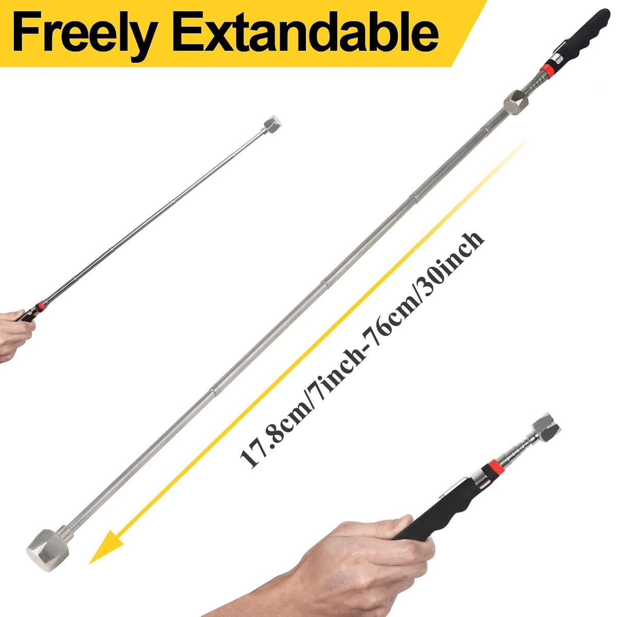 Telescoping Magnetic Pickup Tool 16 lb – Extends to 30" Magnetic Pickup Tool PLUSH