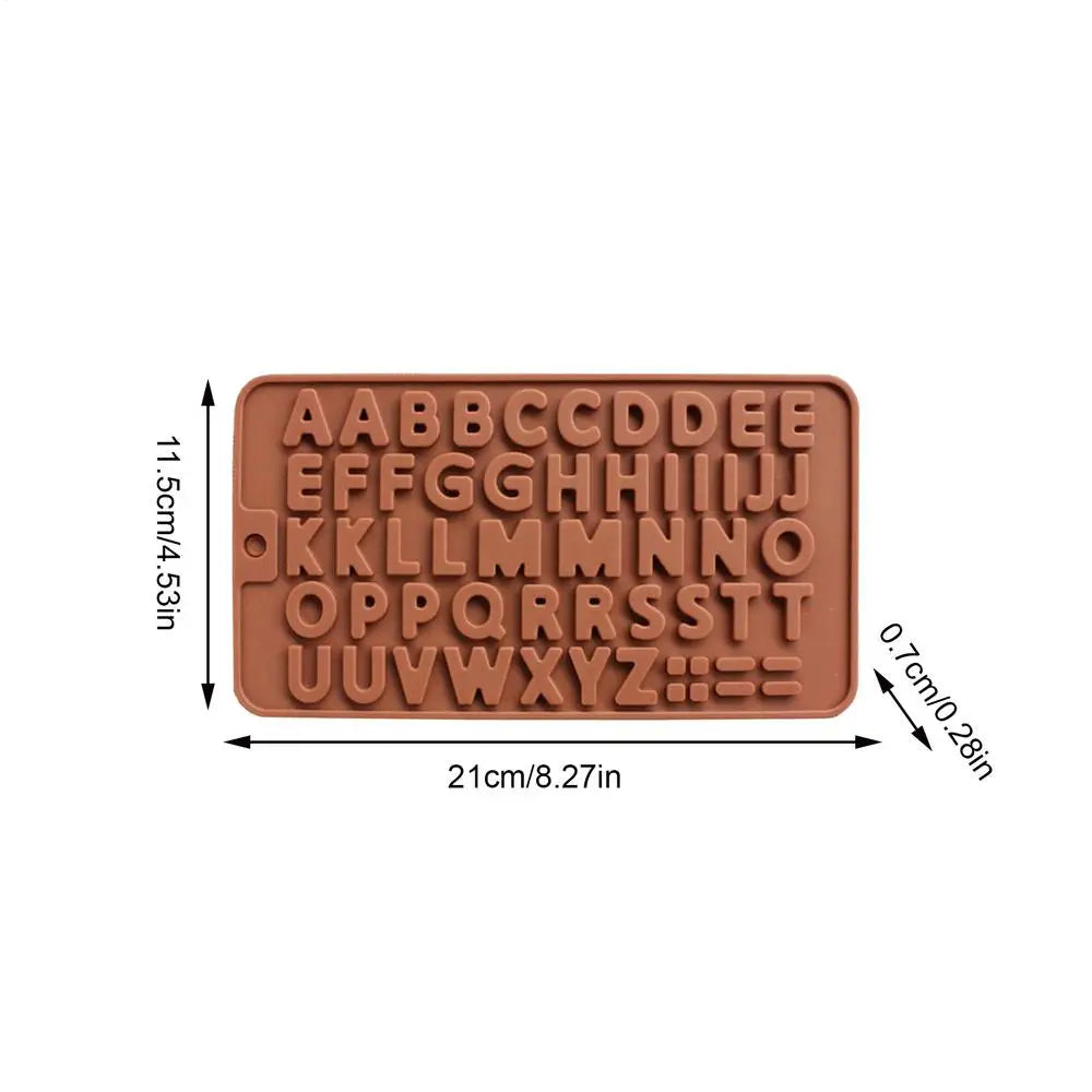 Silicone Chocolate Molds – Button, Letter & Number Shapes Silicone Baking Mold PLUSH English