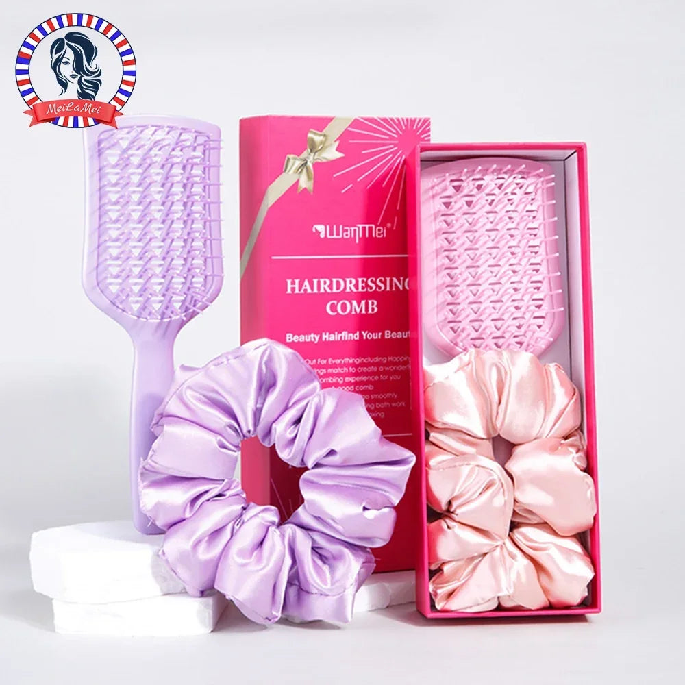 Hollow Comb & Velvet Headband Gift Box Set – Unisex Hair Accessory Gift Set PLUSH