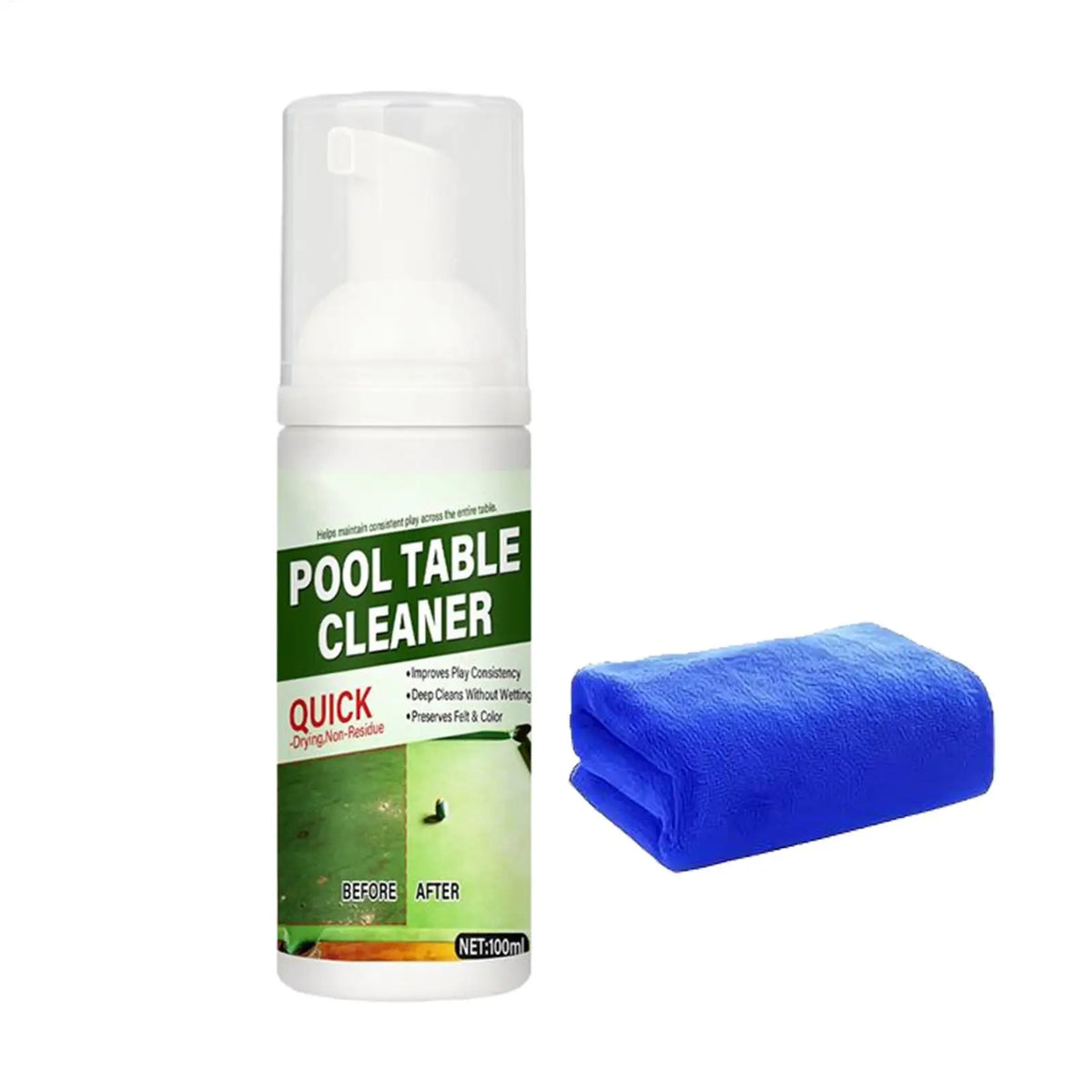 100ml Billiard Ball Cleaning Spray & Towel – Restore Shine Billiard Cleaning Kit PLUSH