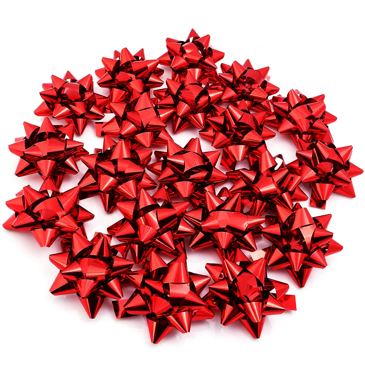 Self-Adhesive 3D Star Bows for Gift Wrapping & Decoration Decorative Gift Bows PLUSH red 38mm x 20pcs