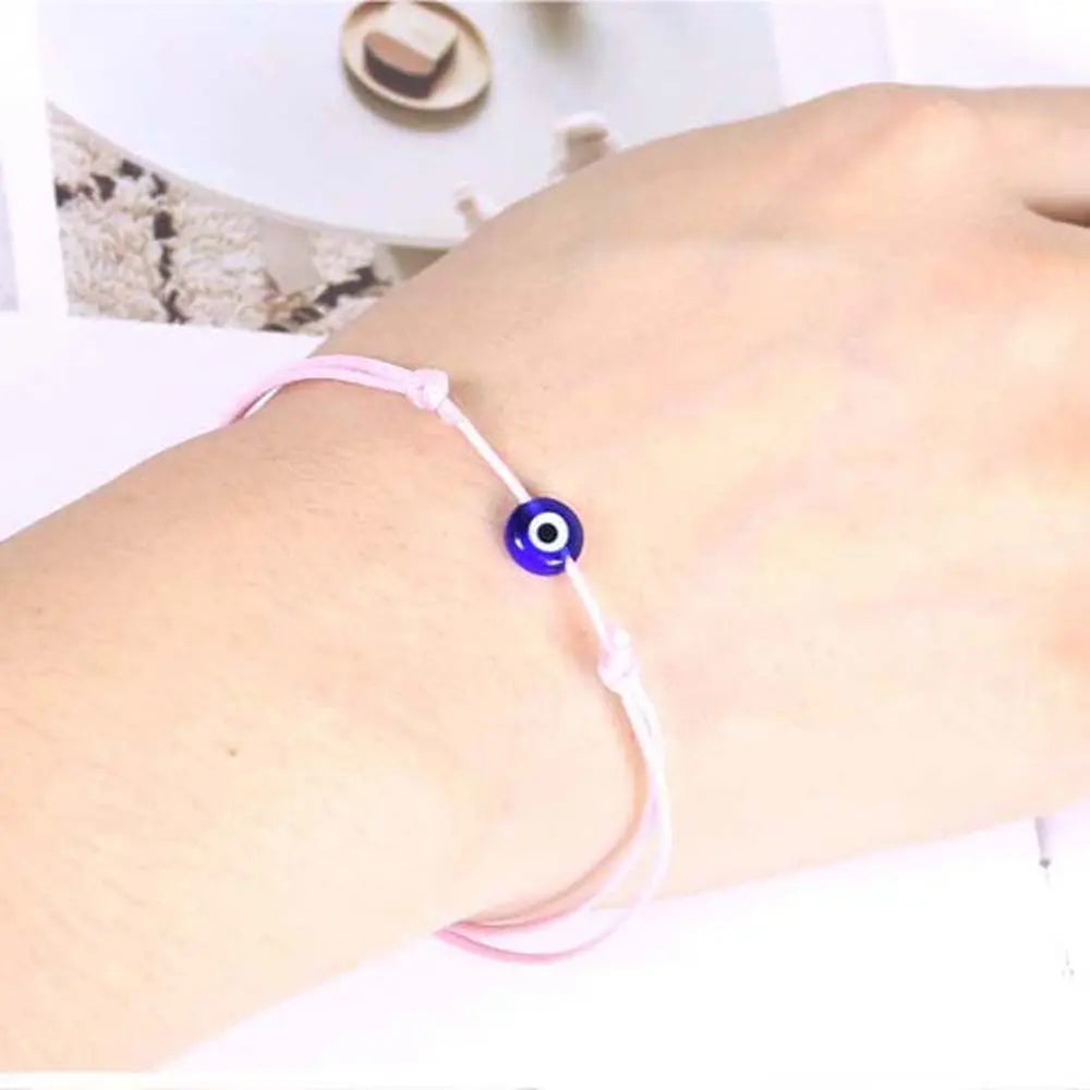 Handmade Evil Eye Rope Bracelet – Adjustable Braided String Charm Bracelet PLUSH