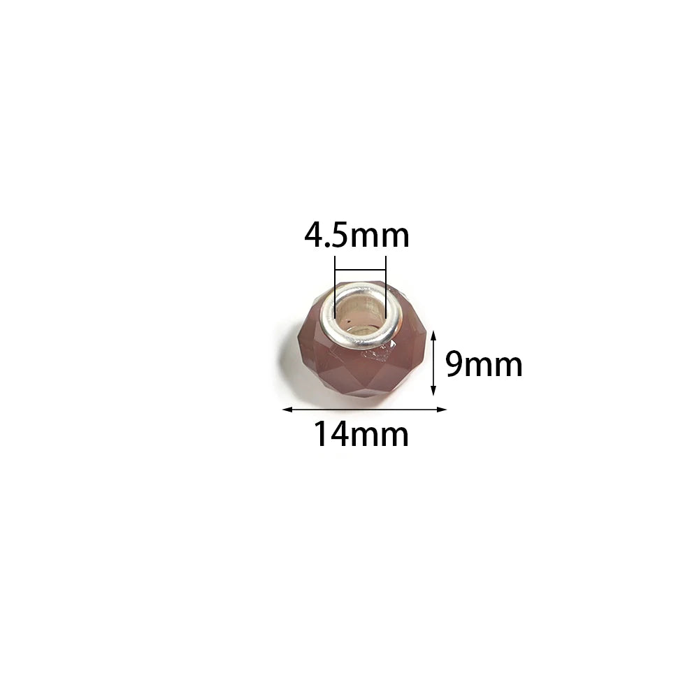 20pcs Faceted Resin Beads 14x9mm Big Hole DIY Jewelry Spacers Resin Spacer Beads PLUSH