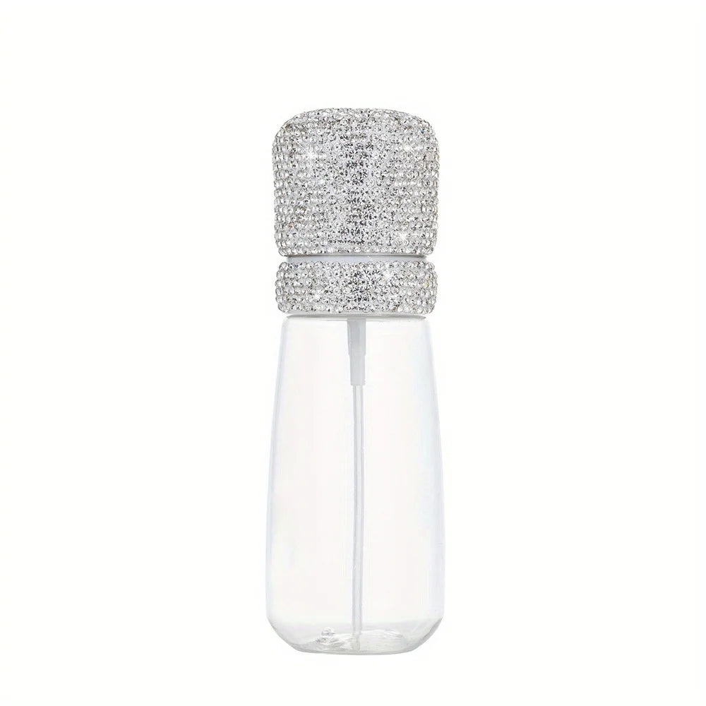 Bling Rhinestone Refillable Fine Mist Spray Bottle 60ml Travel Travel Spray Bottle PLUSH White