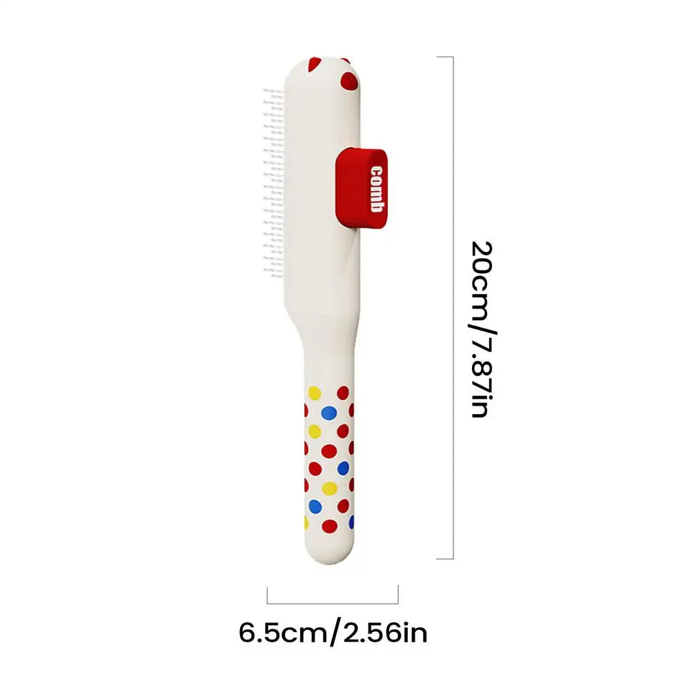 Self-Cleaning Slicker Brush – Pet Hair Removal Comb for Cats & Dogs Pet Grooming Brush PLUSH White