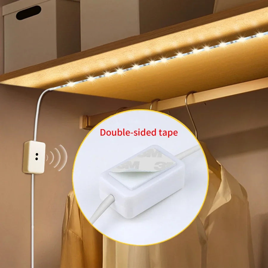 LED Strip Light 1–10M USB Hand Wave Sensor Kitchen Cabinet TV LED Strip Light PLUSH