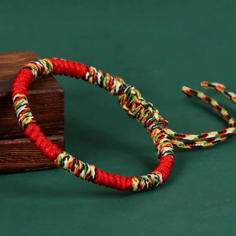 Tibetan Lucky Red String Bracelet – Braided Adjustable Unisex Braided String Bracelet PLUSH style 1