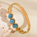 Cat's Eye Stone Alloy Bangle – Vintage Stackable Women's Bracelet Fashion Bangle Bracelet PLUSH Dark Blue
