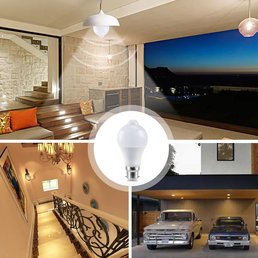 B22 PIR Motion Sensor LED Bulb 12W–20W Auto Security Light Motion Sensor LED Bulb PLUSH