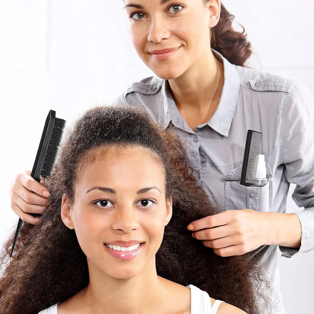 5-Piece Hair Styling Set – Curl Brush, Rat Tail & Edge Comb Hair Styling Set PLUSH