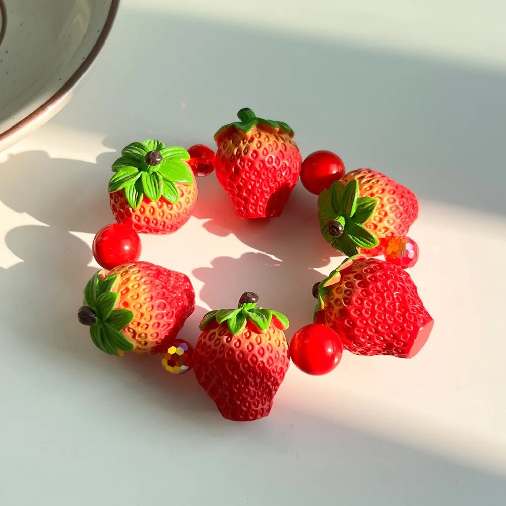 Resin Fruit Beaded Bracelet | Y2K Boho Summer Jewelry Beaded Bracelet PLUSH Style 1