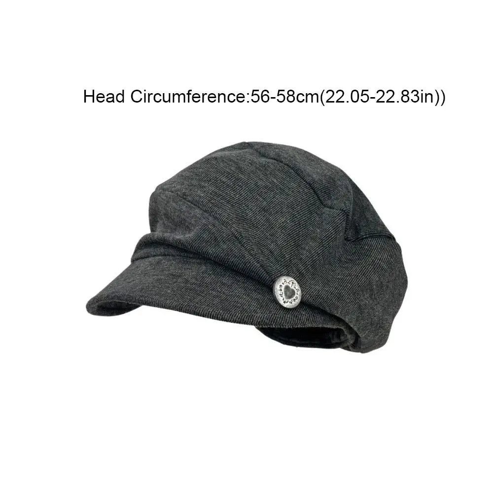 Women's Solid Color Newsboy Beret Octagonal Hat | All Seasons Newsboy Beret Hat PLUSH