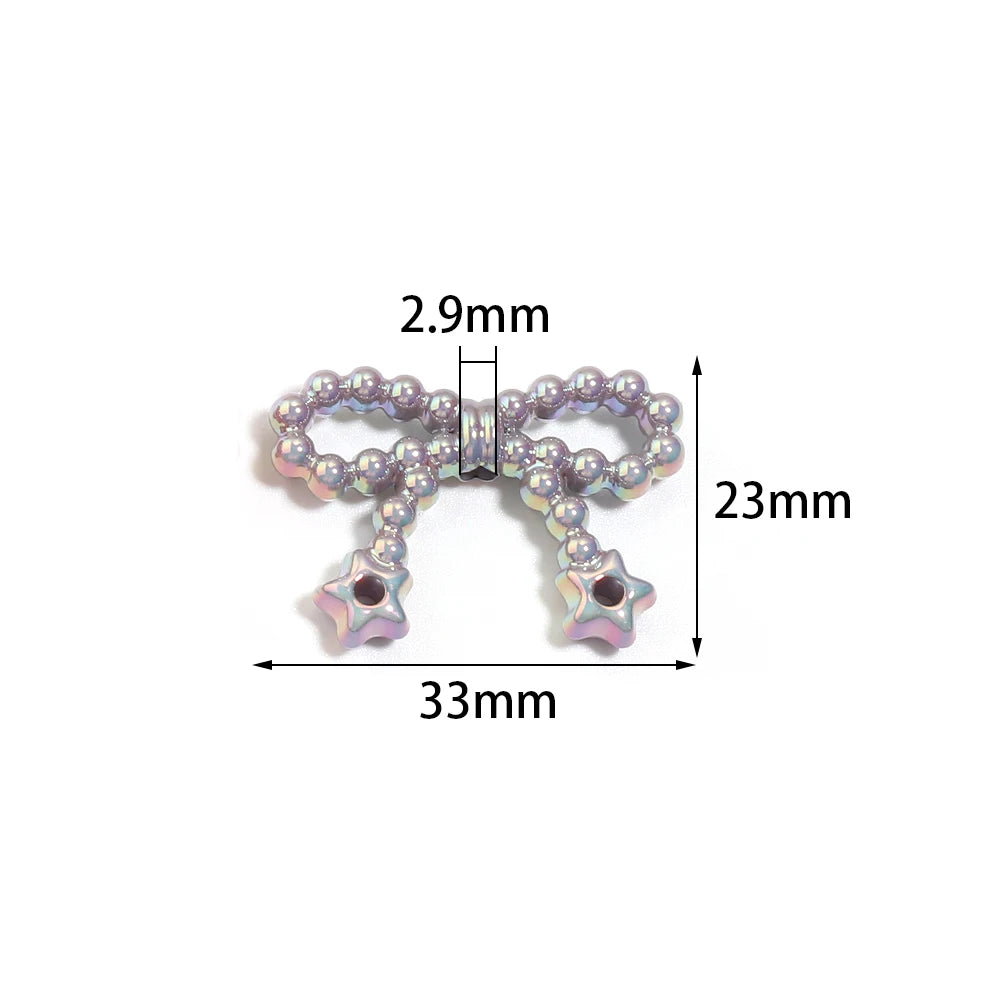 10pcs Bowknot Acrylic Spacer Beads – Bow Charms for DIY Jewelry Acrylic Spacer Beads PLUSH