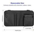 Wheelchair Side Bag with Cup Holder – Oxford Fabric Pouch Wheelchair Armrest Bag PLUSH black
