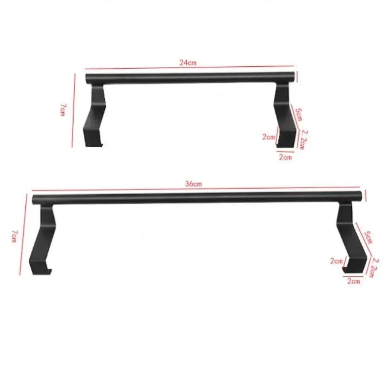 Over Cabinet Door Towel Rack – Punch-Free Steel Hanger Over-Door Towel Rack PLUSH