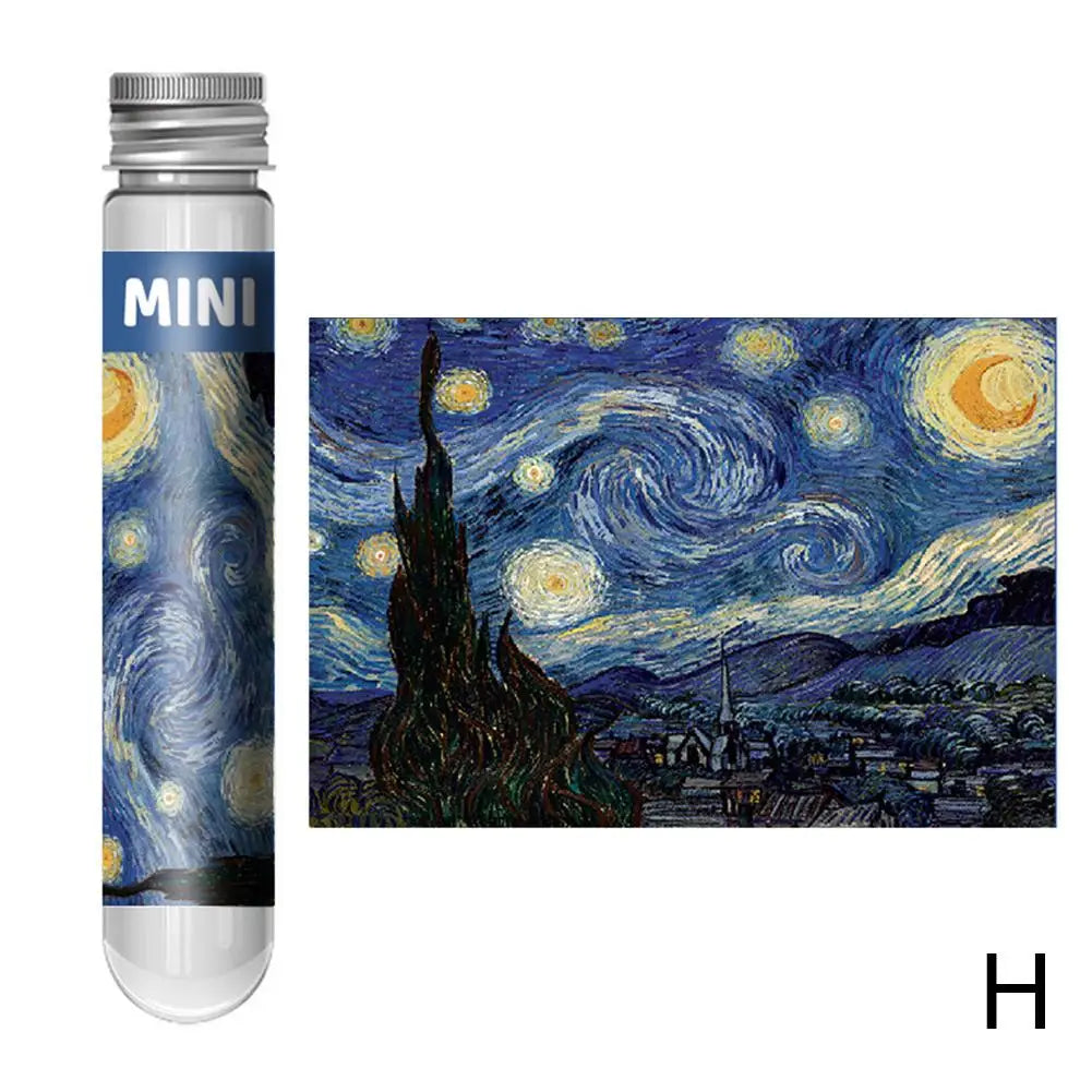 150pcs Van Gogh Starry Night Mini Jigsaw Puzzle in Test Tube Mini Jigsaw Puzzle PLUSH H