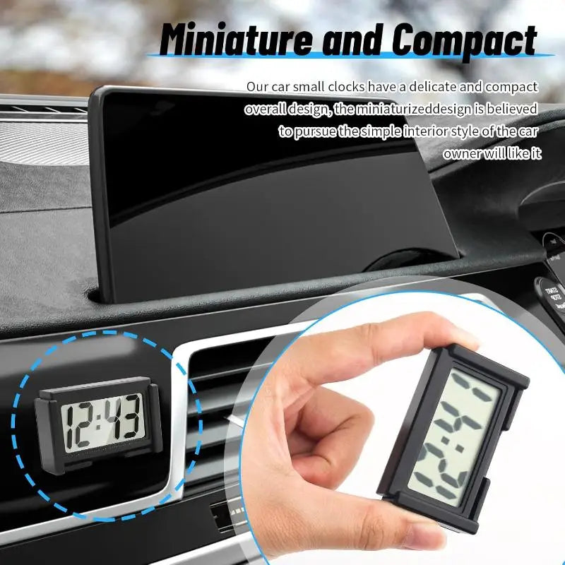 Mini Car Dashboard Digital Clock – LCD Time & Date Display Car Dashboard Clock PLUSH