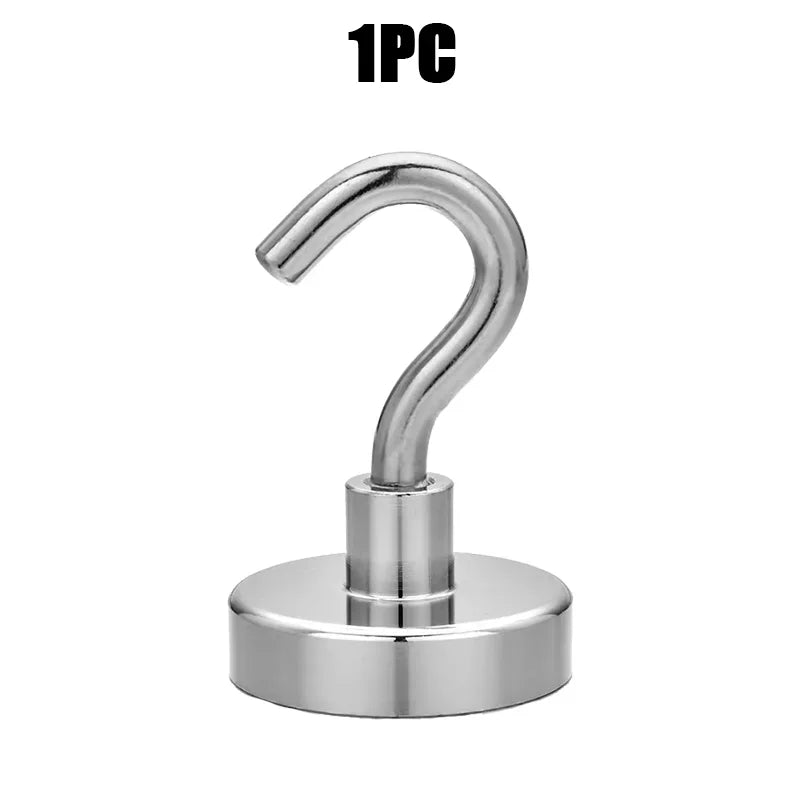 Strong Magnetic Hooks | Stainless Steel Multi-Purpose Hangers Magnetic Storage Hooks PLUSH 1PCS E12-2kg