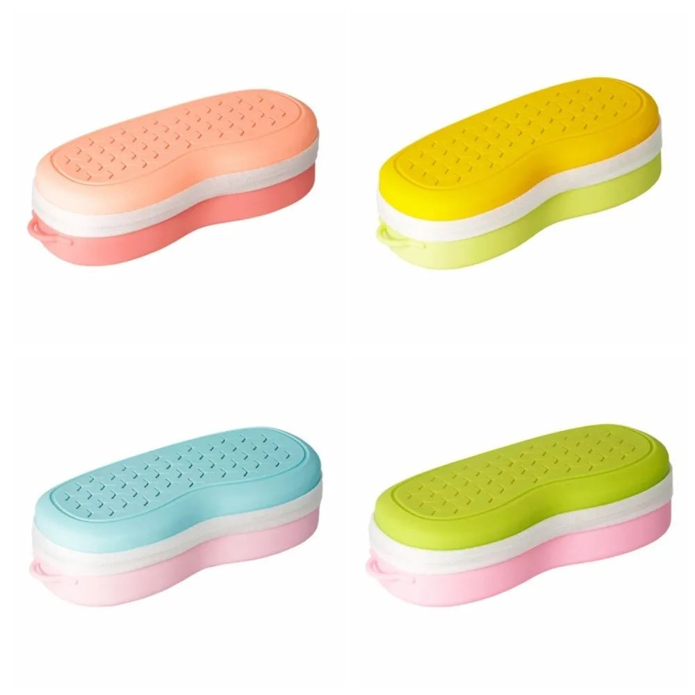 Silicone Swim Goggle Case – Breathable Hollow Storage Box Goggle Storage Case PLUSH
