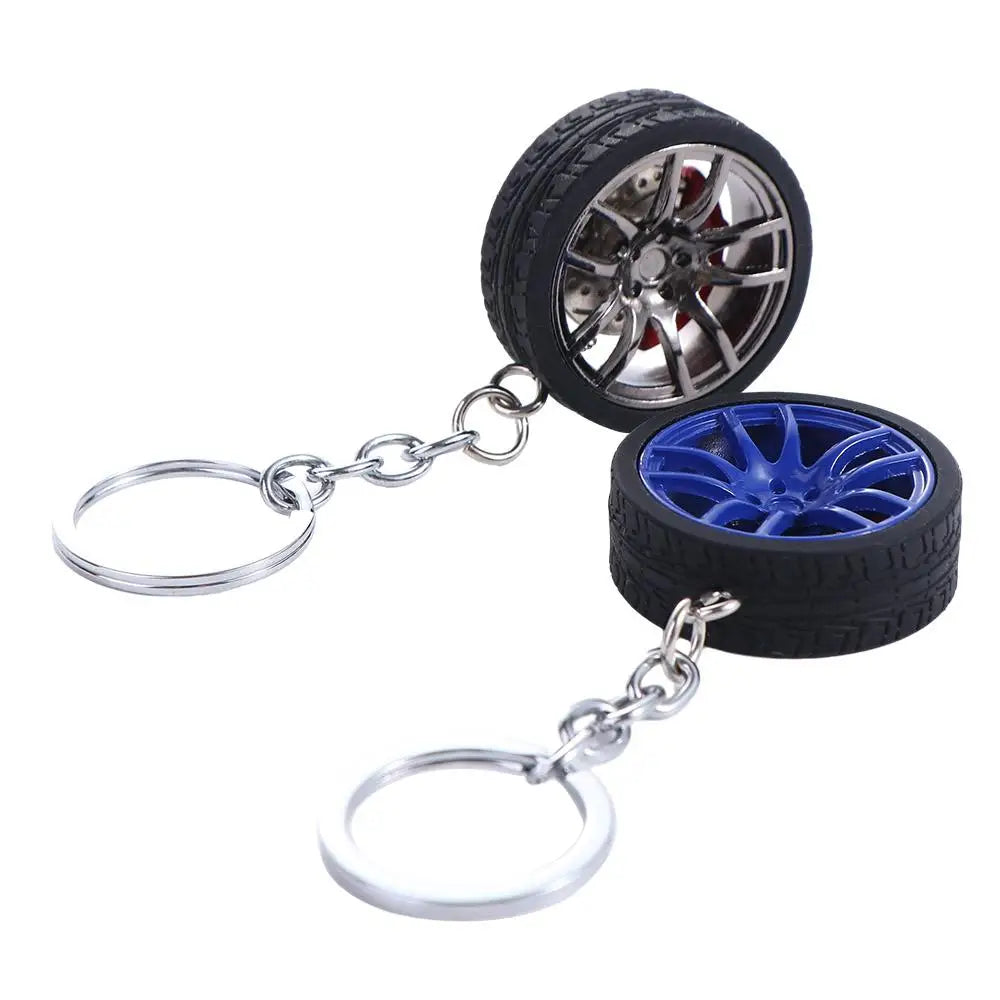 3D Car Wheel Keychain – Alloy Rim & Brake Disc Keyring Car Wheel Keychain PLUSH