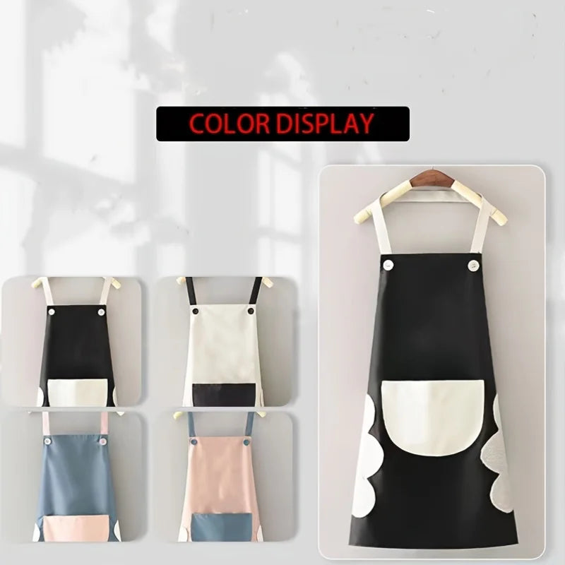 Cartoon Bear Couple Kitchen Apron – PVC, Adjustable, Easy Clean Kitchen Apron PLUSH