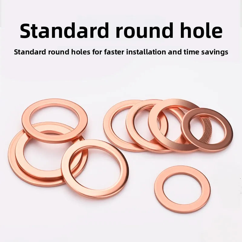 200pcs Copper Sealing Washer Kit M5–M14 Flat Ring Gasket Set Sealing Washer Kit PLUSH