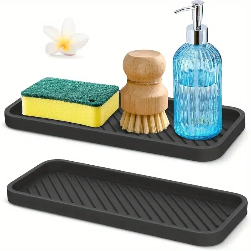 Silicone Sink Splash Guard & Soap Holder – Kitchen & Bath Sink Splash Guard PLUSH