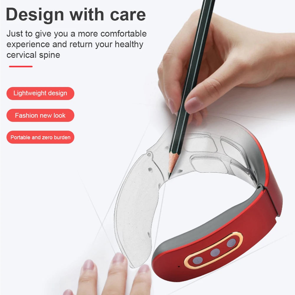Electric Neck & Shoulder Pulse Massager – 6 Modes 9 Levels Neck Pulse Massager PLUSH