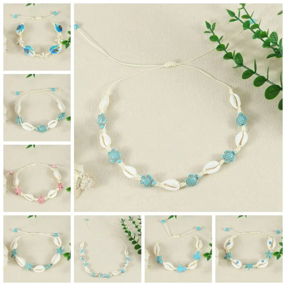 Bohemian Sea Series Starfish & Turtle Beaded Bracelet Beaded Strand Bracelet PLUSH