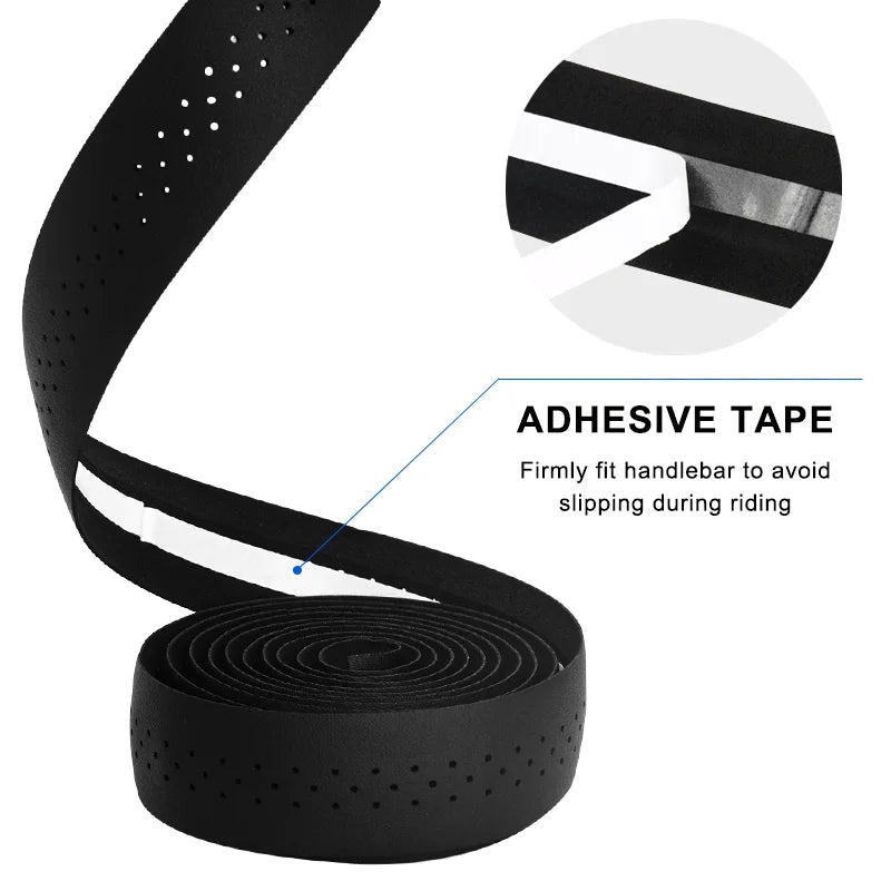 PU Leather Perforated Bike Handlebar Tape – MTB & Road Handlebar Tape PLUSH