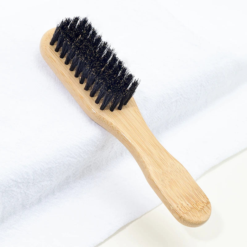 Men's Bamboo Boar Bristle Beard & Hair Styling Brush Beard Styling Brush PLUSH