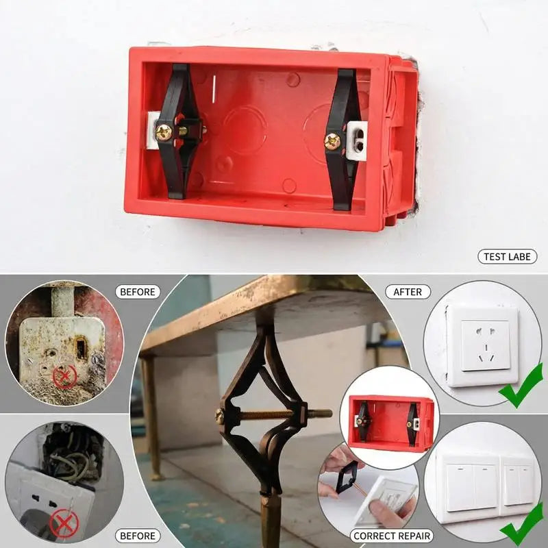 118-Type Socket Mounting Box Replacement – 6pcs Wall Recessed Electrical Mounting Box PLUSH